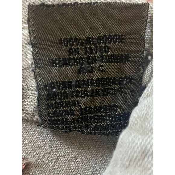 Vintage URGENT GEAR Shirt Men's Button Up TanDenim Logo Embroiled Long Sleeve M - Picture 3 of 7